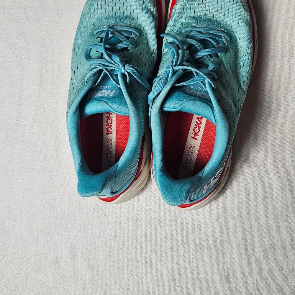 Hoka Clifton 8 Aquarelle Egglit Blue Running Shoes Womens 10 B 1119394 AEBL